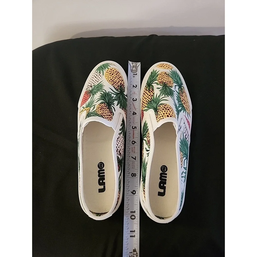 Lam Canvas Slip Ons. Memory Foam Insole - Pineapple - Size‎ 7.5 US